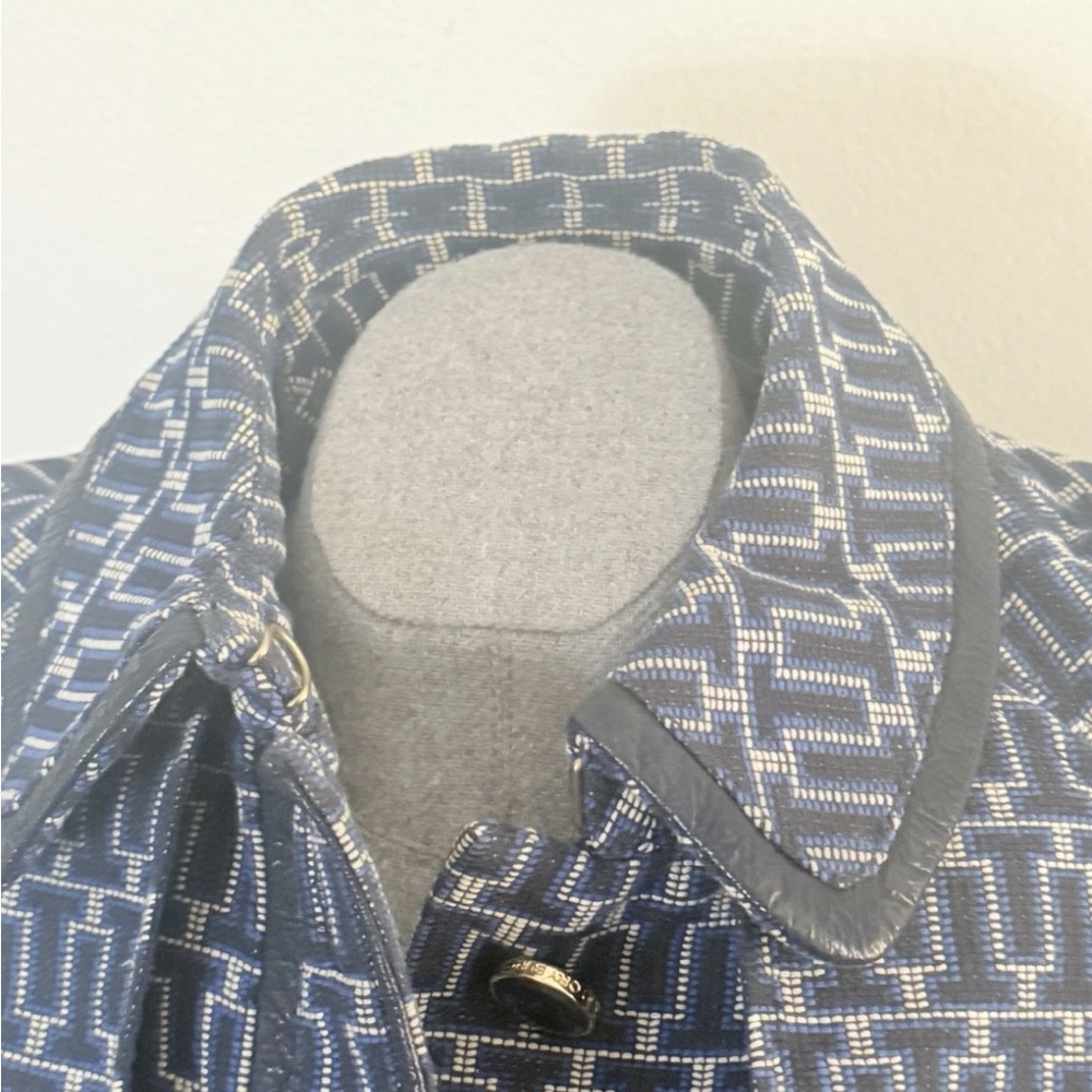 Tory Burch Navy Patterned Trench Coat NWT - Picture 8 of 12
